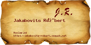 Jakabovits Róbert névjegykártya