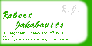 robert jakabovits business card